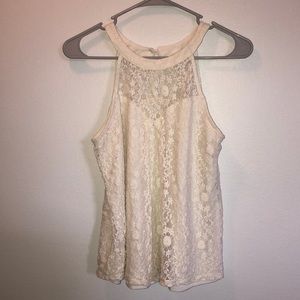 White lace halter top